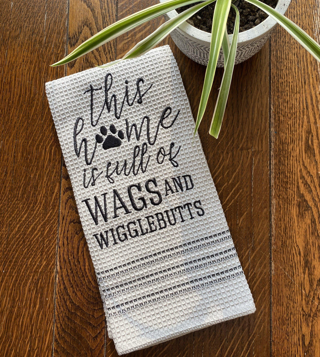 Waffle-Weave Dish Towel, Wigglebutt